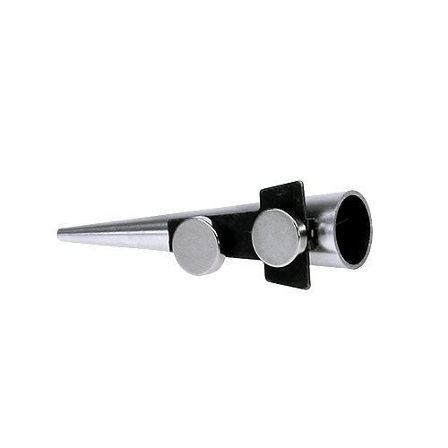 Floristik24 Hochzeitsanstecker mit Magnet, glänzend Silber 7cm