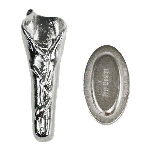 Floristik24 Hochzeitsanstecker mit Magnet Silber 5cm