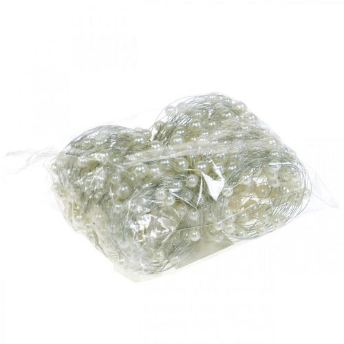 Floristik24 Hochzeitsdeko, Deko-Perlenstrang, Girlande mit Perlen, Dekodraht 2,5m 2St