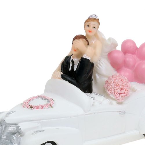Floristik24 Hochzeitsfigur Brautpaar im Auto 16cm