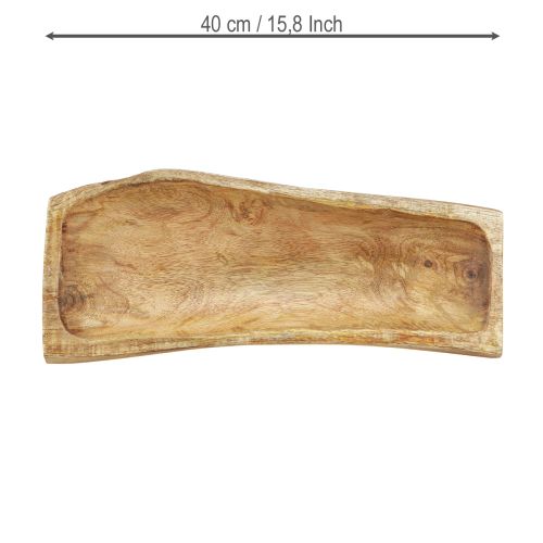 Artikel Holz Deko mit Mulde Dekoschale Holz 40×13–16cm×6,5cm