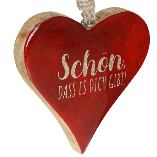 Artikel Holz Herz mit Spruch Beschriftet Hänger Rot Gold 15cm 4St