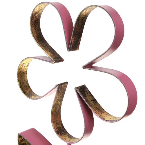 Artikel Holz Metall Deko Blume auf Sockel Altrosa Gold H35cm