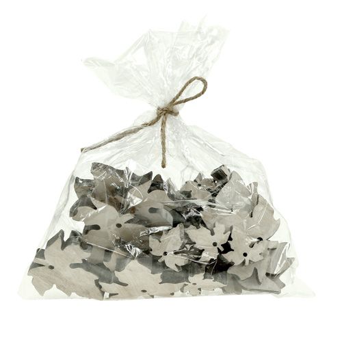 Floristik24 Holz Ahornblätter Mix weiß gewaschen 30St