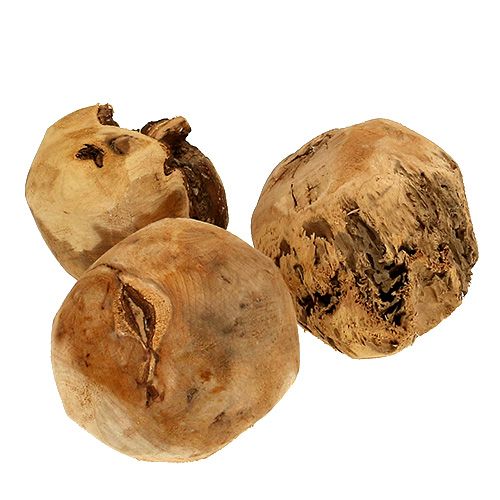 Holzball Tannenball Natur Ø9cm 3 St