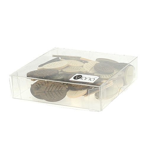 Floristik24 Holzblätter sort. 4cm Natur 72St