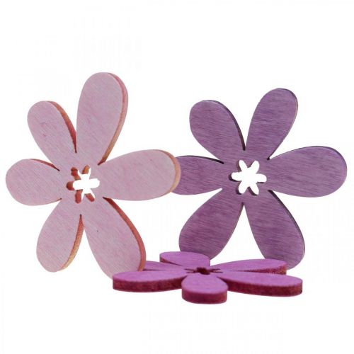 Artikel Holzblumen Streudeko Blüten Holz Lila/Violett/Rosa Ø4cm 72St