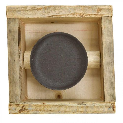 Floristik24 Kerzenständer Tafeldeko Kerzenhalter Holz Deko 15×15cm