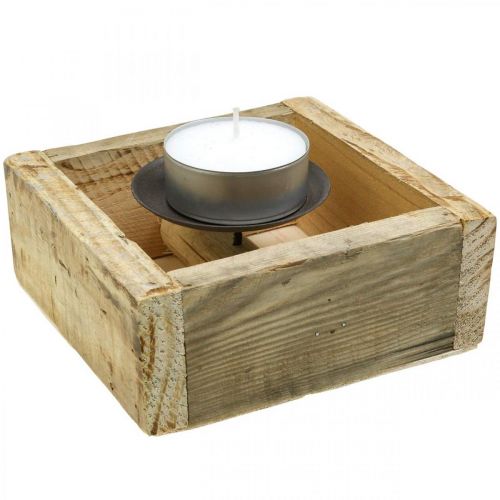 Floristik24 Kerzenständer Tafeldeko Kerzenhalter Holz Deko 15×15cm