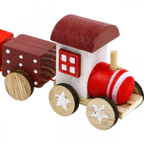 Floristik24 Holzeisenbahn Deko Weihnachtszug Rot L20cm H6cm 2 St