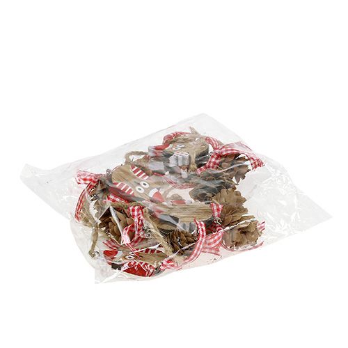 Floristik24 Holzfigur Eule mit Zapfen 8cm Natur 10St