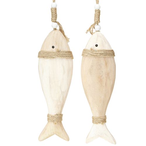 Artikel Holzfisch Deko maritim Anhänger Paulownia Holz 27cm 2St