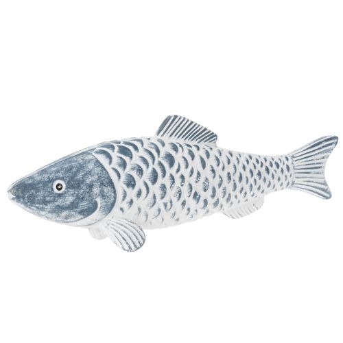 Holzfisch Blau-Weiss aus Holzmehl 35 cm für Dekoration online kaufen | Floristik24.ch