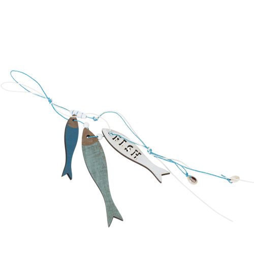 Holzhänger Fische Blau, 36cm, Set aus 4 Stück, maritime Dekoration | Floristik24.ch
