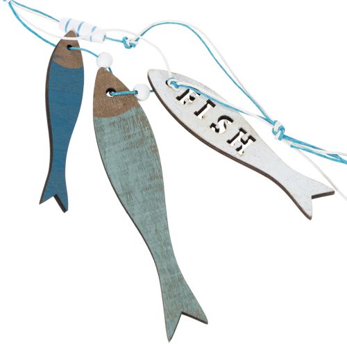 Holzhänger Fische Blau, 36cm, Set aus 4 Stück, maritime Dekoration | Floristik24.ch