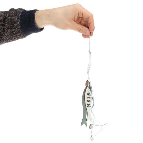 Holzhänger Fische Blau, 36cm, Set aus 4 Stück, maritime Dekoration | Floristik24.ch