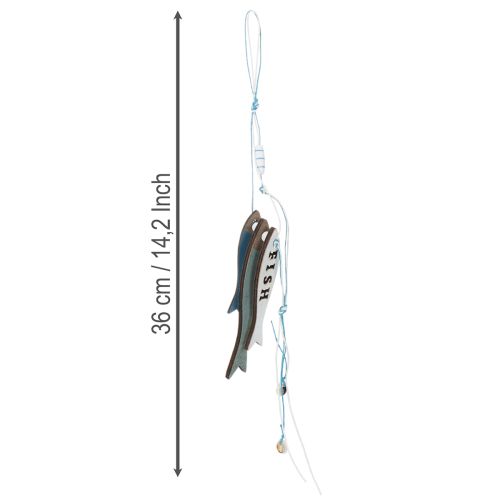 Holzhänger Fische Blau, 36cm, Set aus 4 Stück, maritime Dekoration | Floristik24.ch