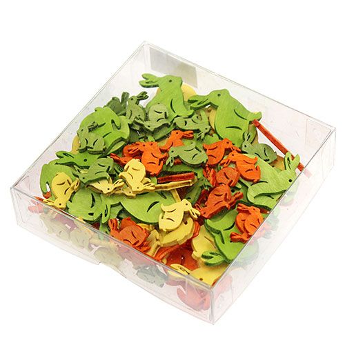 Artikel Holzhase 2cm - 4cm bunt sortiert 96 St