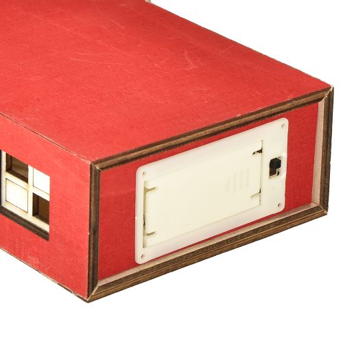 Artikel Holzhaus Deko Lichthaus Holz Rotweiß Für Batterie H19,5cm