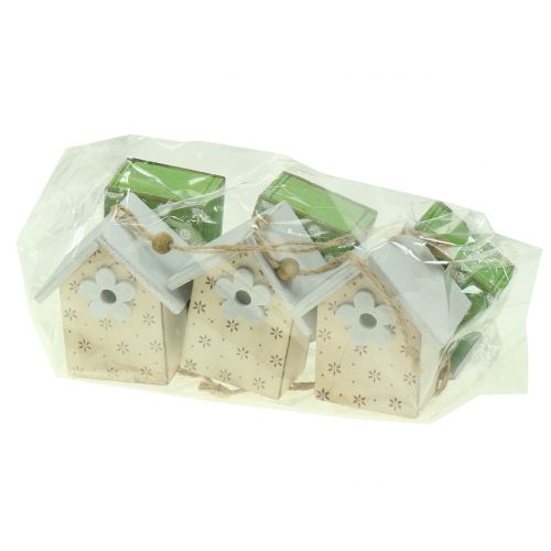 Floristik24 Deko Vogelhaus zum Hängen 8cm 6St