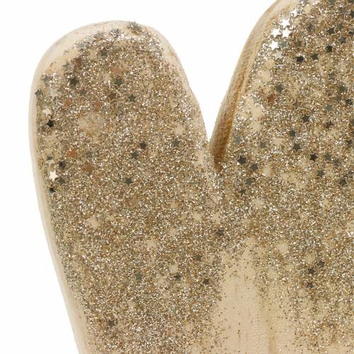 Floristik24 Deko Herz am Ständer Holz mit Glitter H27cm