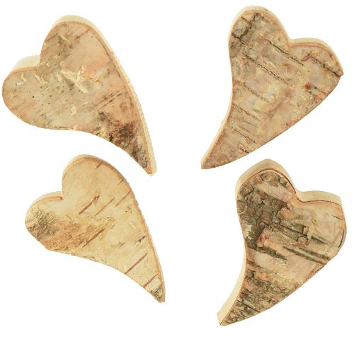 Holzherzen Streuer Herz Birkenherzen Natur 6×4cm 16 St