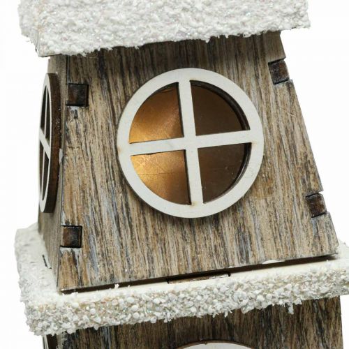Floristik24 Lichthaus Turm aus Holz Kirchturm Weihnachtskirche H45cm