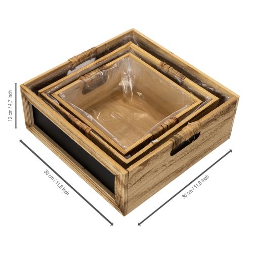 Holzkiste mit Tafel und Einsatz, 3 Grössen, Set | Floristik24.ch
