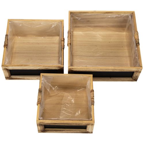 Holzkiste mit Tafel und Einsatz, 3 Grössen, Set | Floristik24.ch