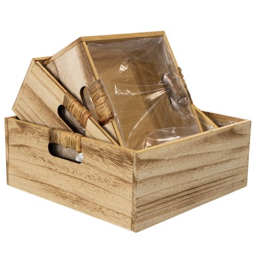 Holzkiste mit Tafel und Einsatz, 3 Grössen, Set | Floristik24.ch