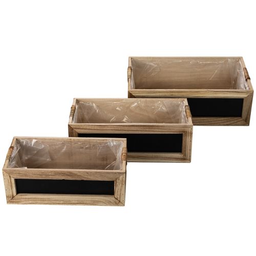 Kiste aus Holz mit Tafelfront 3er-Set 36cm, 32cm, 28cm | Floristik24.ch