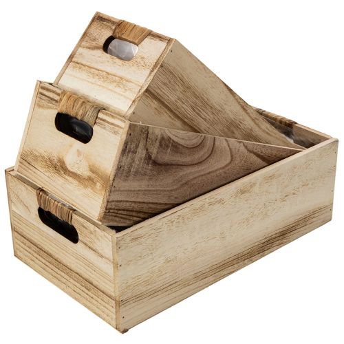 Kiste aus Holz mit Tafelfront 3er-Set 36cm, 32cm, 28cm | Floristik24.ch