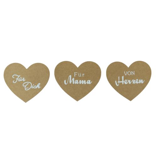 Artikel Holzklammer Herz mit Spruch Deko Klammer Natur 7×6cm 48 St