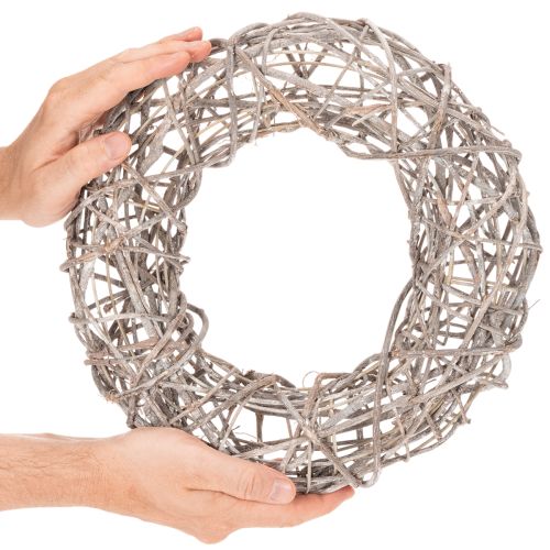 Holzkranz Dekokranz Natur Weiss Ø30cm H9,5cm | Floristik24.ch