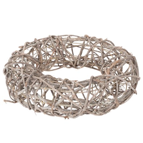 Holzkranz Dekokranz Natur Weiss Ø30cm H9,5cm | Floristik24.ch
