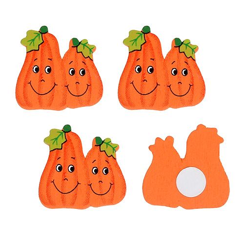 Floristik24 Holzkürbisse zum Kleben 2,5cm Orange 18 St