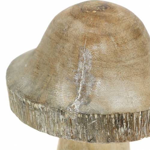Floristik24 Holzpilz Natur/Weiß H10cm