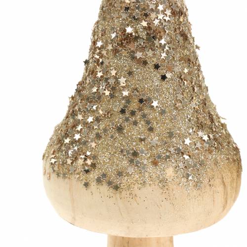 Floristik24 Holzpilz mit Glitter H17cm 2St