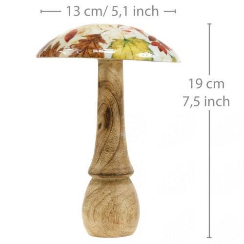 Holzpilz Deko Herbstlaub Weiß, Bunt Herbstdeko Ø13cm H19cm | Floristik24.ch