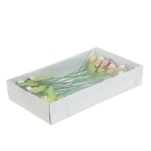 Floristik24 Holzraupe am Stab 8cm sort. 24St