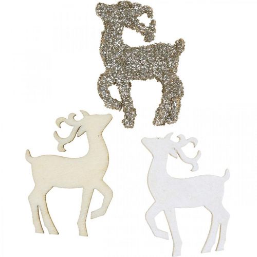 Floristik24 Streudeko Weihnachten Hirsch Holzdeko 4cm 72 St