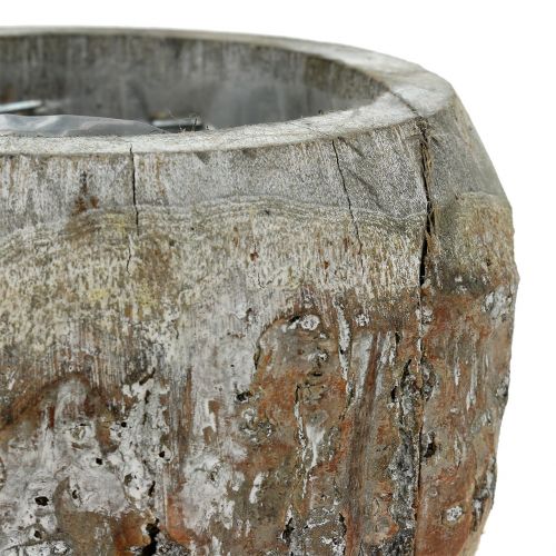 Floristik24 Holztopf zum Bepflanzen Weiß gewaschen Ø14cm