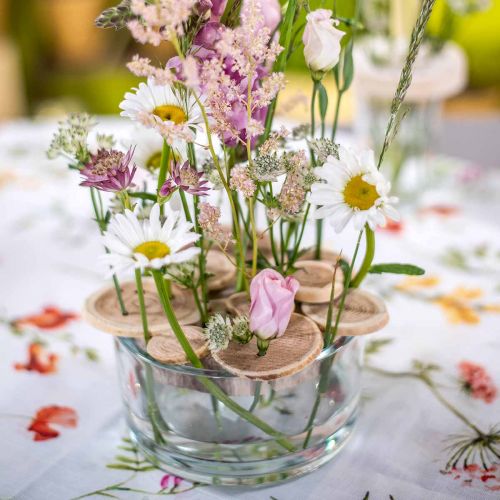 Floristik24 Holzscheiben rund Geweißt Ø3-4,5cm 400g im Netz