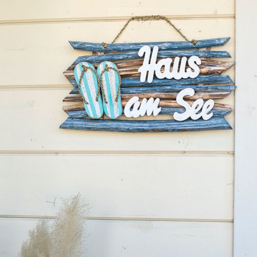 Floristik24 Holzschild “Haus am See“ Maritime Hängedeko 46×5×27cm