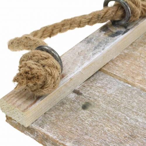 Floristik24 Holz-Tablett mit Seilgriffen 35cm x 20cm H15cm