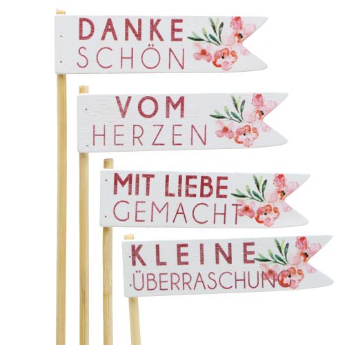 Floristik24 Holzstecker Geschenkstecker mit Spruch 30cm 12St