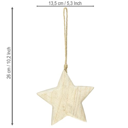 Artikel Holzstern Natur Weihnachtsanhänger Ø13,5cm FSC-Holz