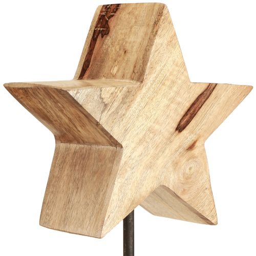 Artikel Holzstern Natur mit Stab Sockel Stern Deko 20x9,5x50cm