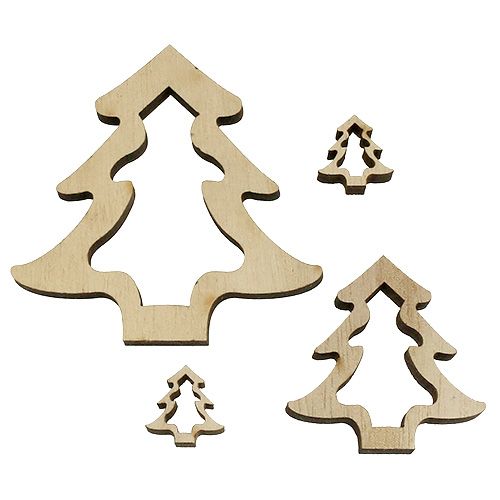 Floristik24 Holzdeko Tannenbaum Natur 2cm - 8cm 32 St