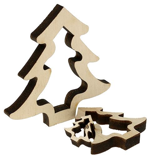 Floristik24 Holzdeko Tannenbaum Natur 2cm - 8cm 32 St